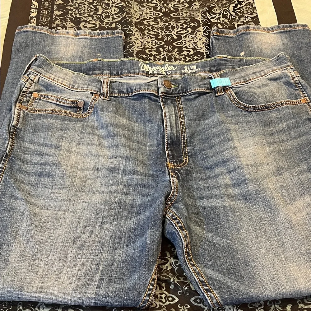 Wrangler Retro Men’s Slim Straight Jeans - Light Blue Wash